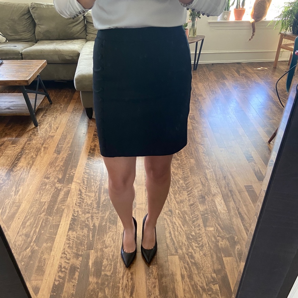 Jcrew size 0 black skirt with buttons